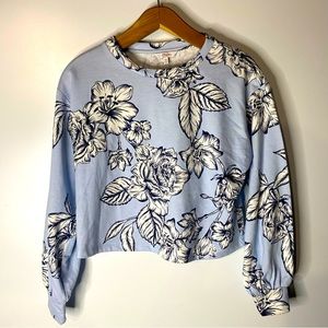 ⚫️ XS long sleeve crop top floral for woman